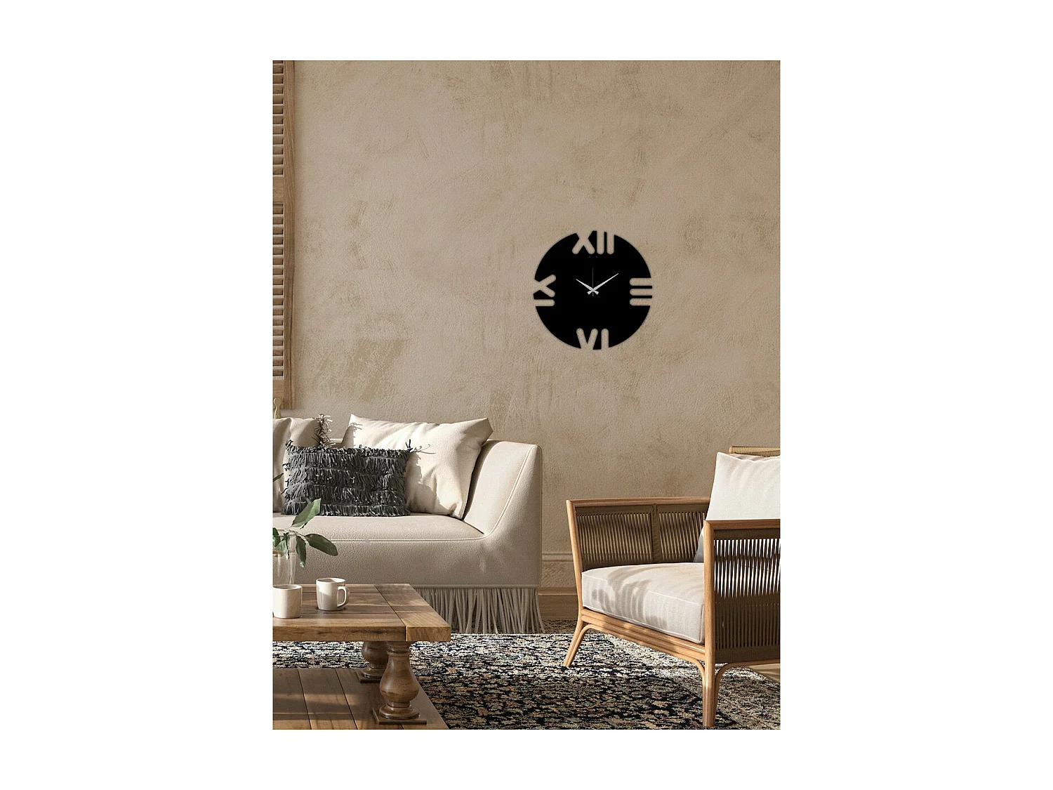 Horloge Murale Nombres 10, Noir, 42x0,15x42 cm, EPIKASA