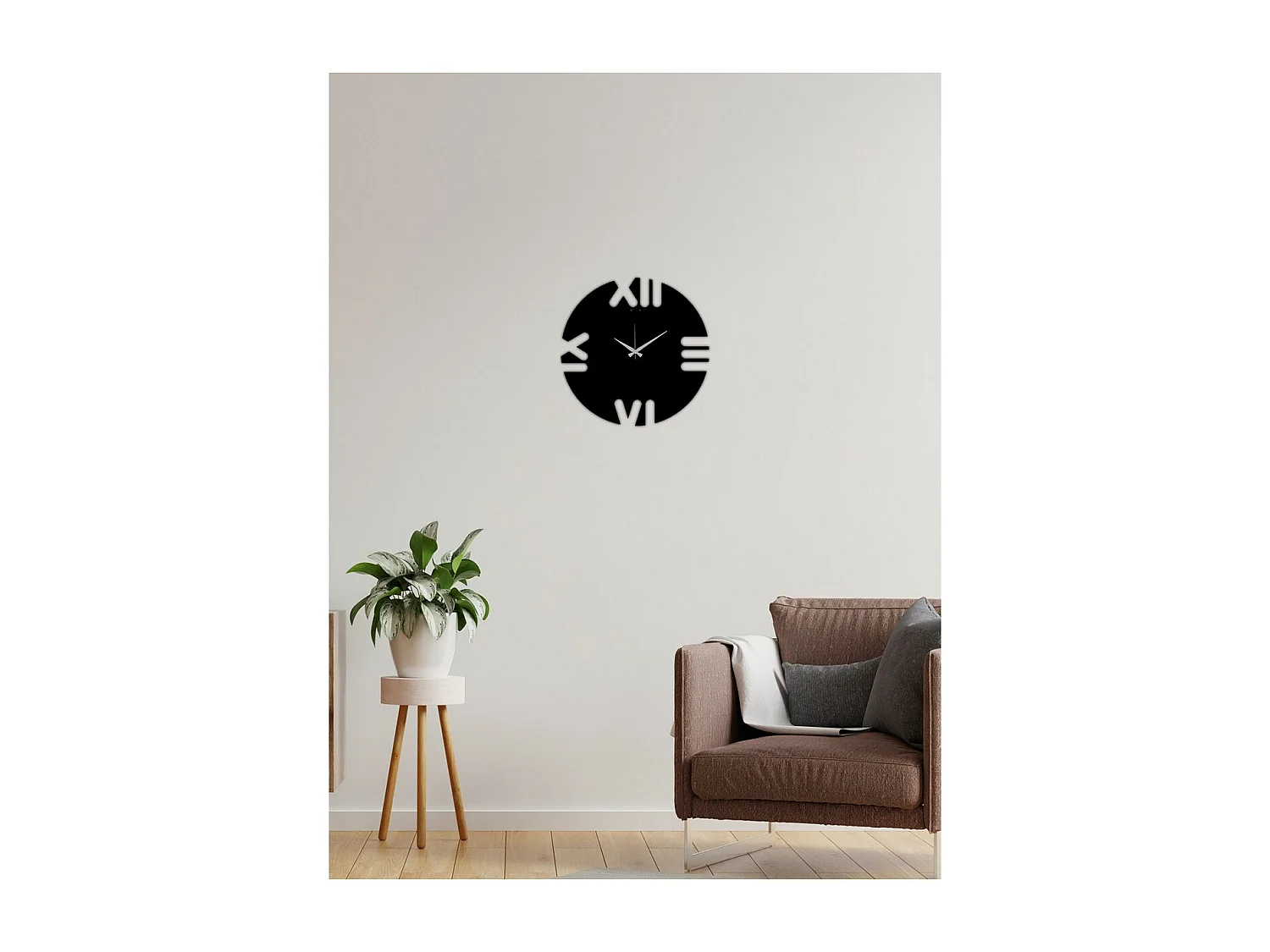 Horloge Murale Nombres 10, Noir, 42x0,15x42 cm, EPIKASA
