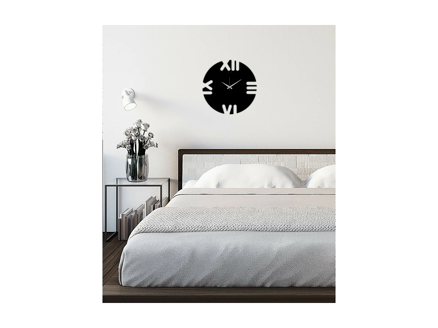 Horloge Murale Nombres 10, Noir, 42x0,15x42 cm, EPIKASA