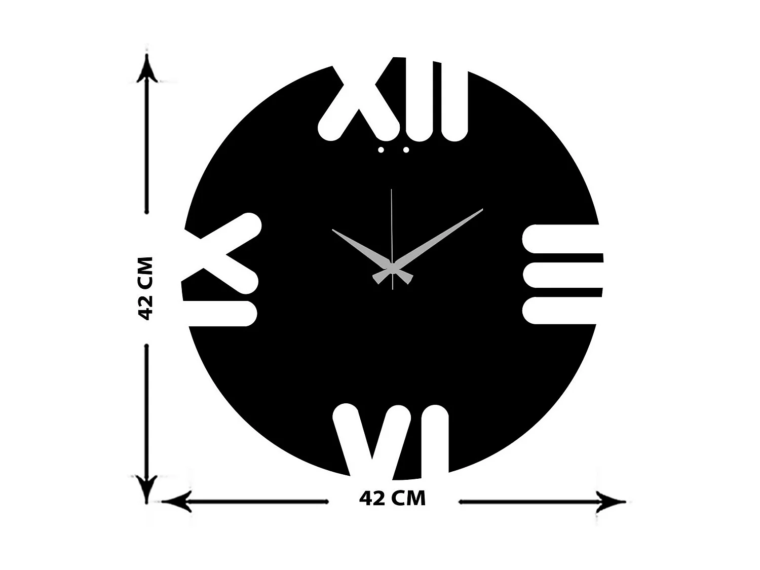 Horloge Murale Nombres 10, Noir, 42x0,15x42 cm, EPIKASA
