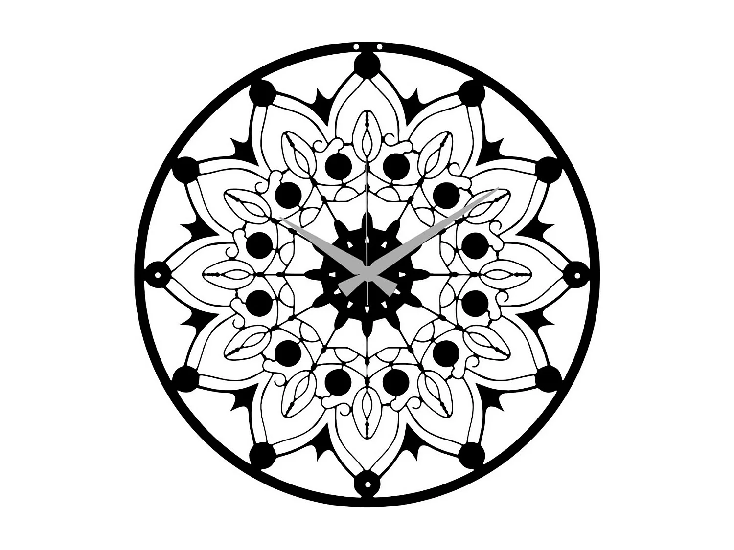 Horloge Murale Géométrique 13, Noir, 50x0,15x50 cm, EPIKASA