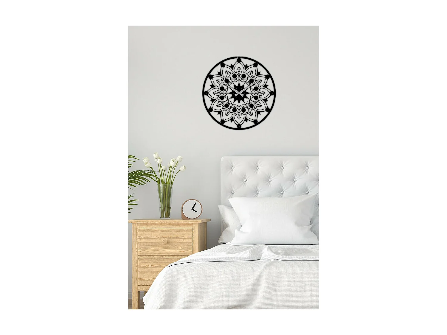 Horloge Murale Géométrique 13, Noir, 50x0,15x50 cm, EPIKASA