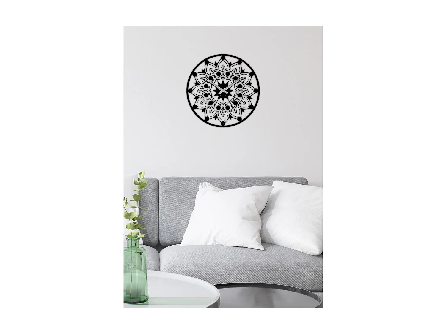 Horloge Murale Géométrique 13, Noir, 50x0,15x50 cm, EPIKASA