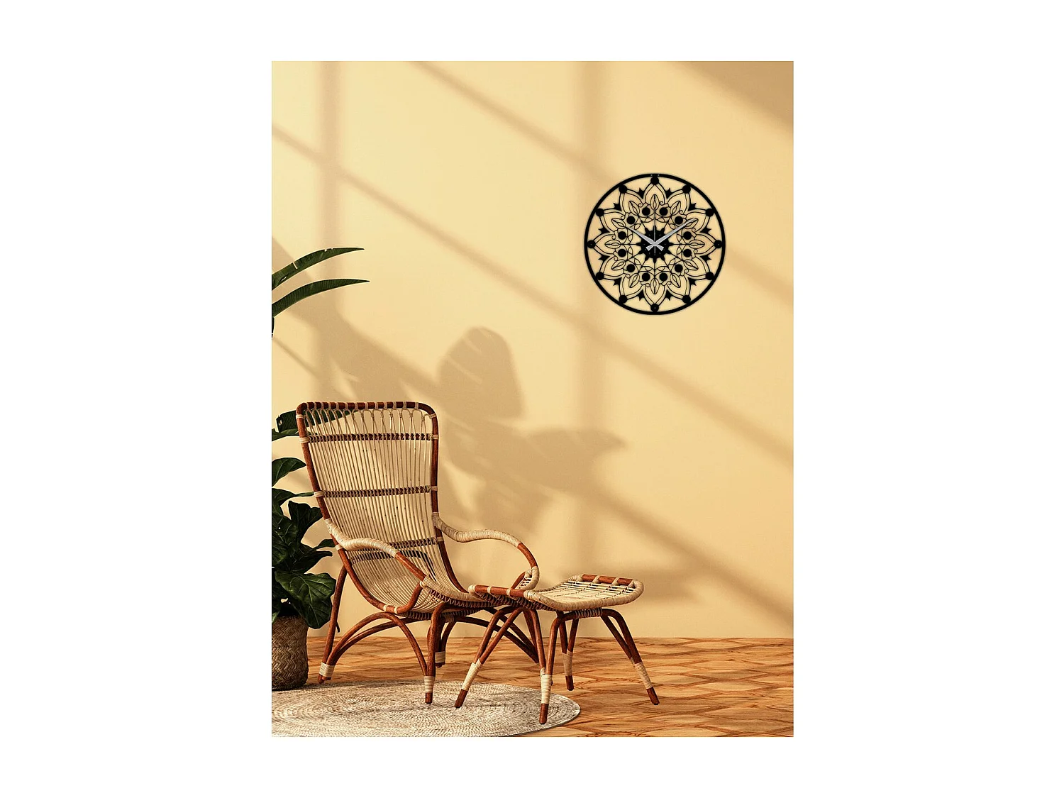 Horloge Murale Géométrique 13, Noir, 50x0,15x50 cm, EPIKASA