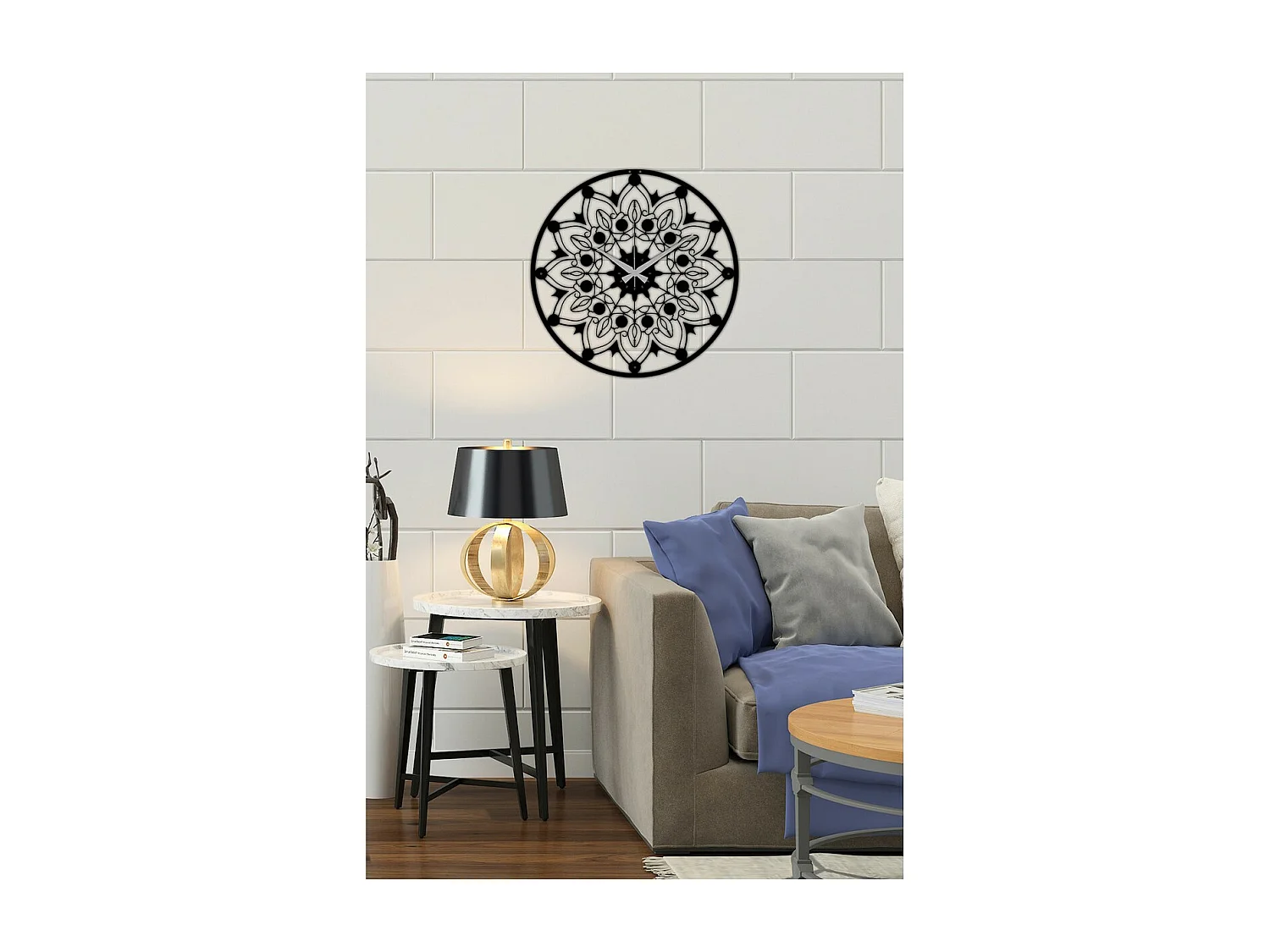 Horloge Murale Géométrique 13, Noir, 50x0,15x50 cm, EPIKASA