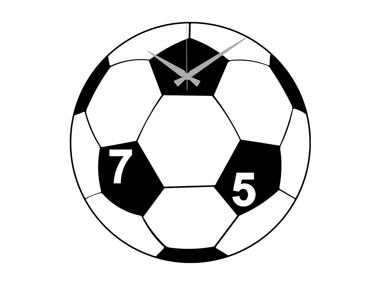 Horloge Murale Football, Noir, 42x0,15x42 cm, EPIKASA