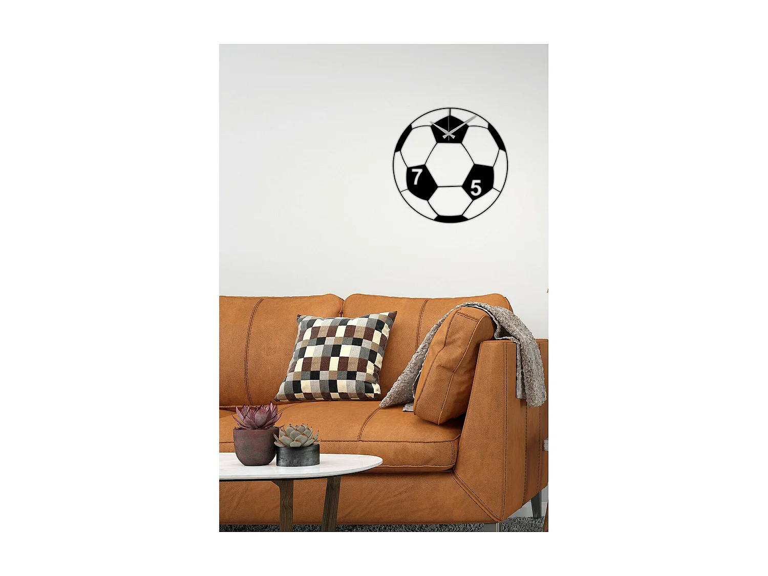 Horloge Murale Football, Noir, 42x0,15x42 cm, EPIKASA