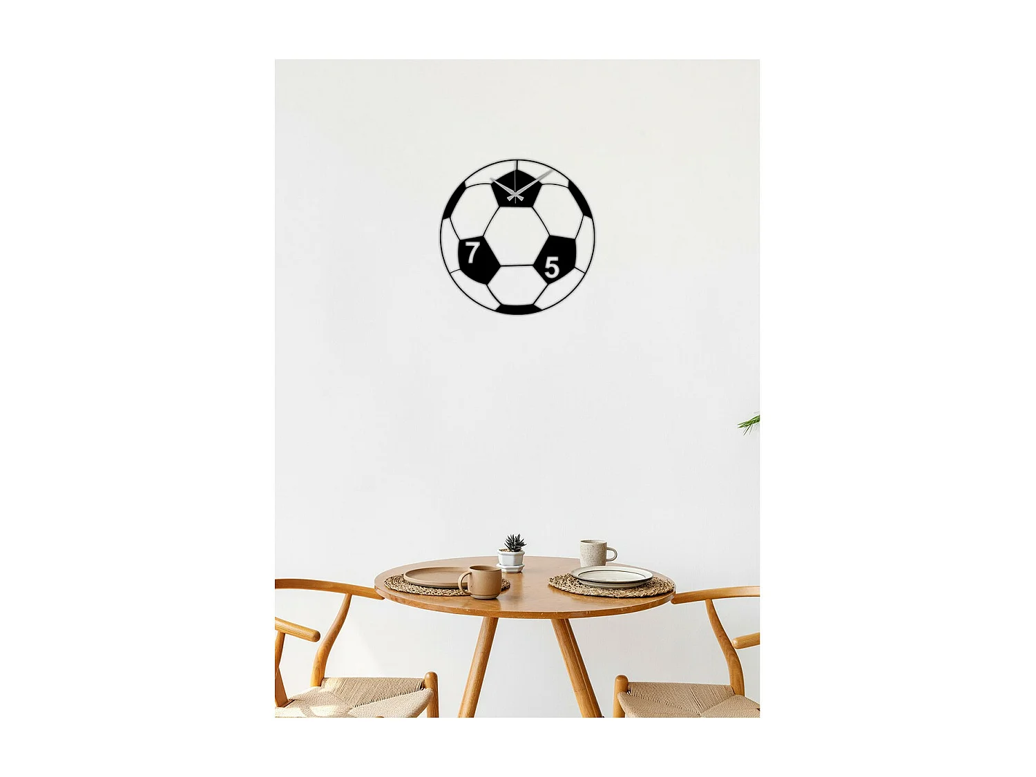 Horloge Murale Football, Noir, 42x0,15x42 cm, EPIKASA