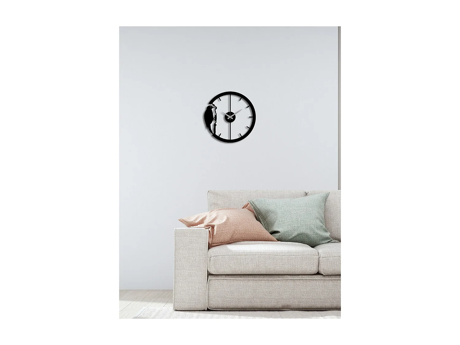 Zegar ścienny Dzięcioł, Czarny, 43x0,15x42 cm, EPIKASA