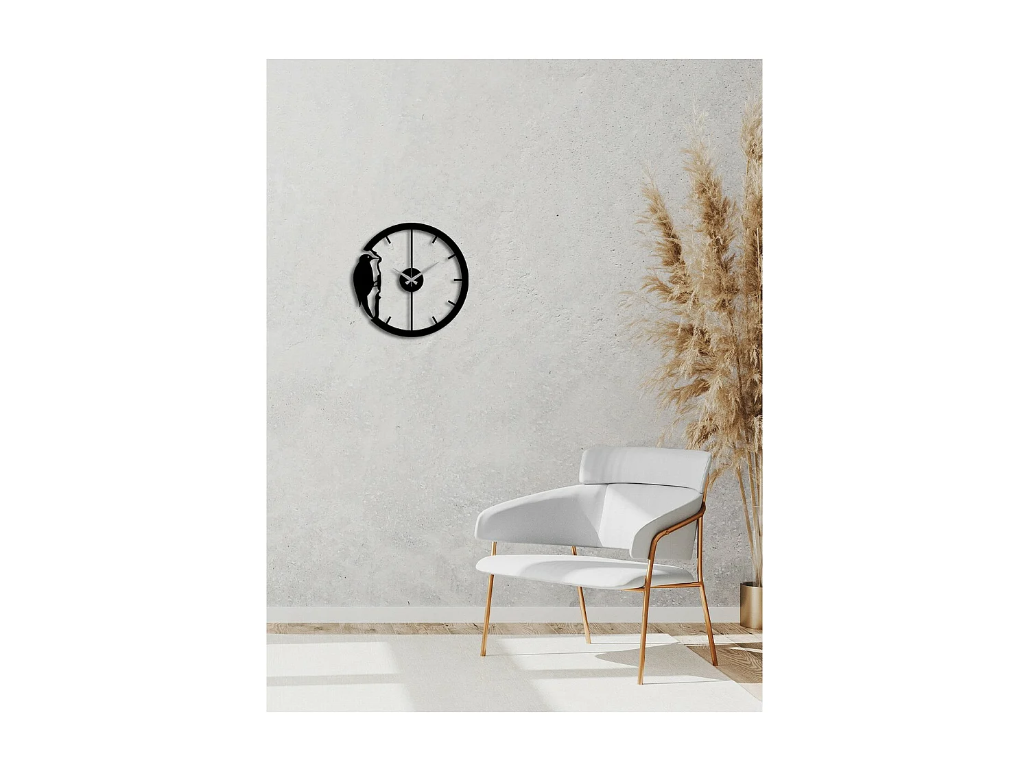 Zegar ścienny Dzięcioł, Czarny, 43x0,15x42 cm, EPIKASA