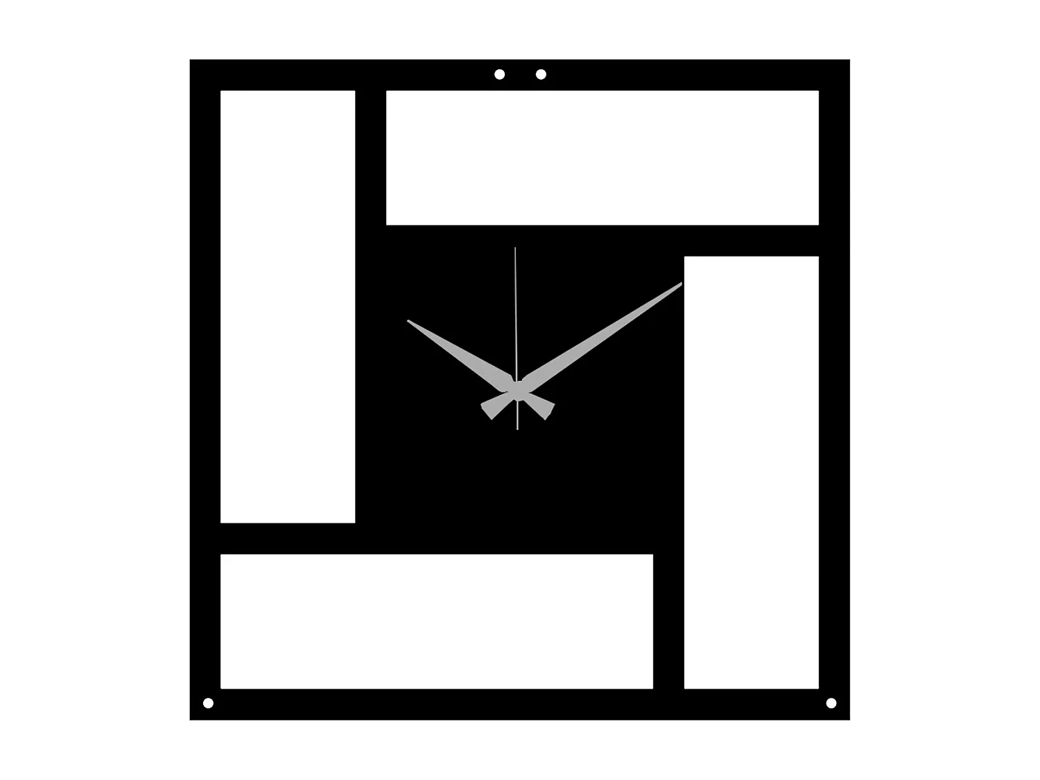 Orologio da Parete Mondrian, Nero, 40x0,15x40 cm cm, EPIKASA