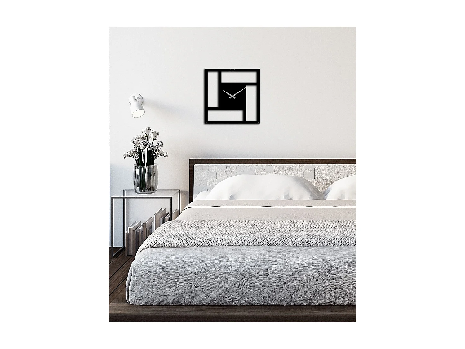 Orologio da Parete Mondrian, Nero, 40x0,15x40 cm cm, EPIKASA