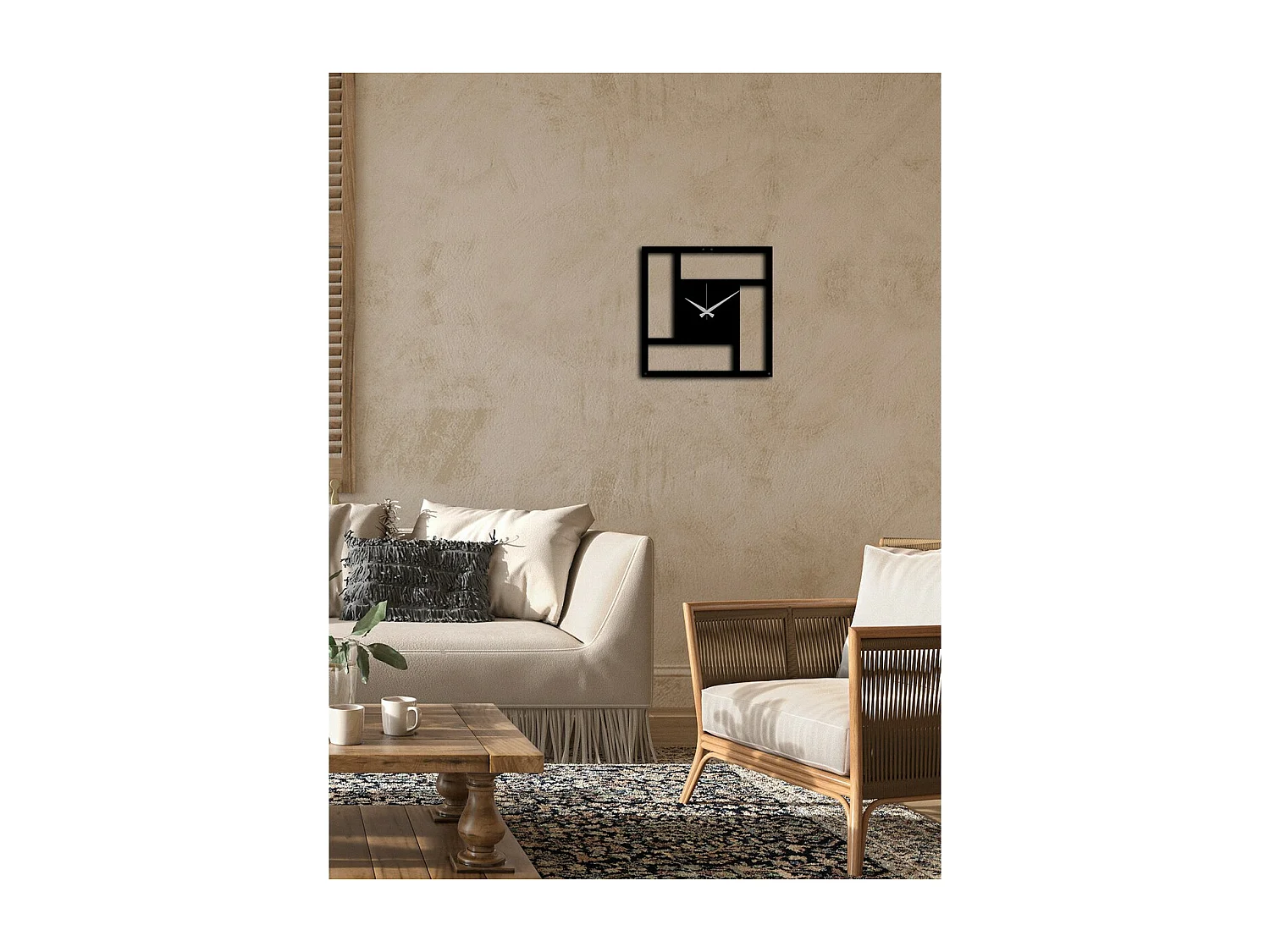 Orologio da Parete Mondrian, Nero, 40x0,15x40 cm cm, EPIKASA