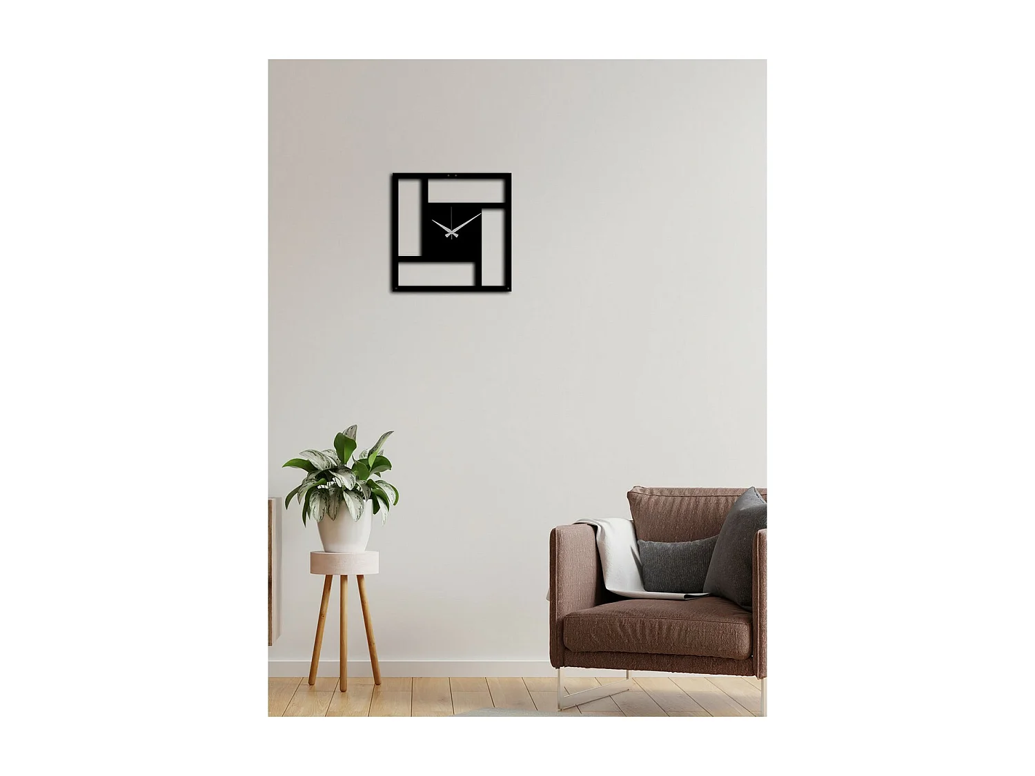 Orologio da Parete Mondrian, Nero, 40x0,15x40 cm cm, EPIKASA