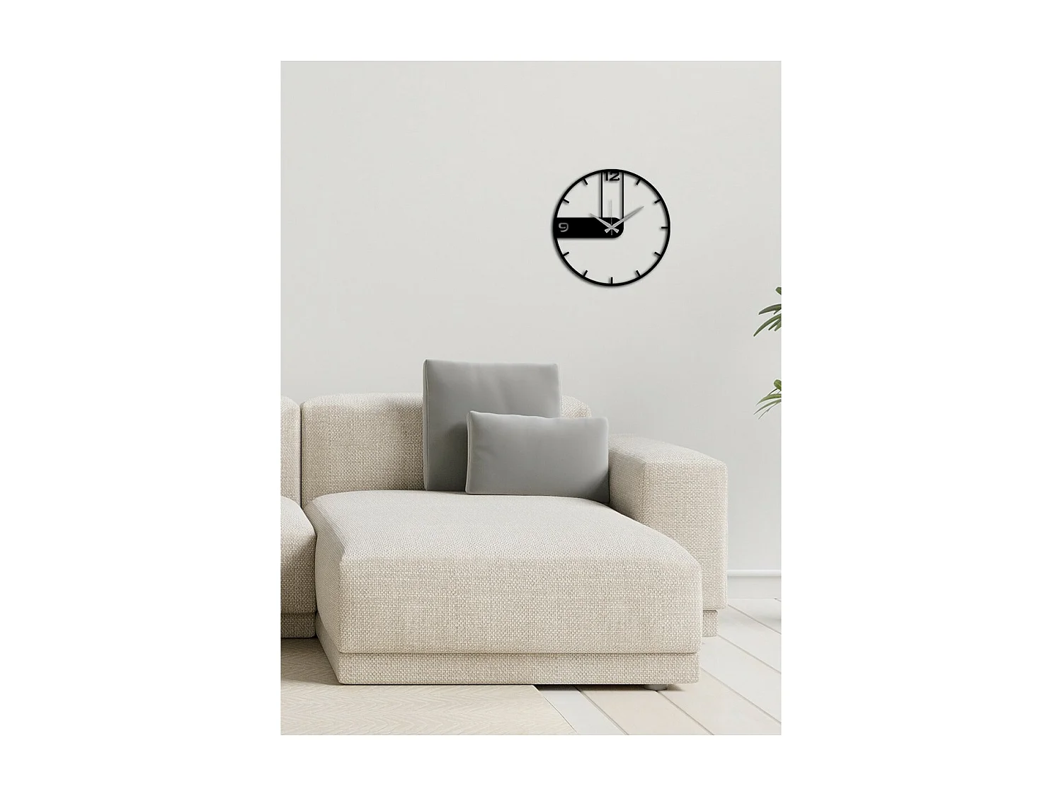 Horloge Murale Essentiel 6, Noir, 42x0,15x42 cm, EPIKASA