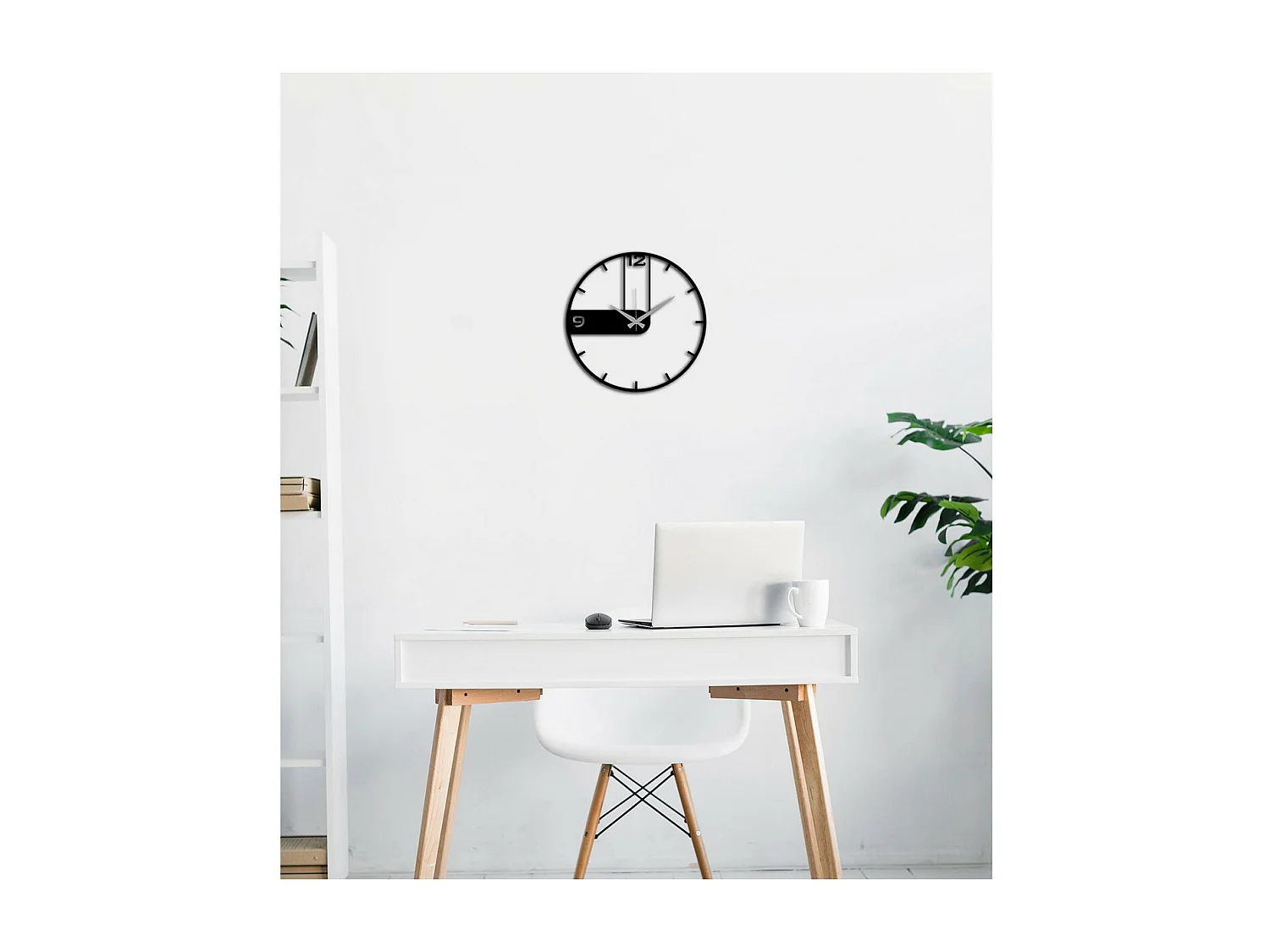 Horloge Murale Essentiel 6, Noir, 42x0,15x42 cm, EPIKASA