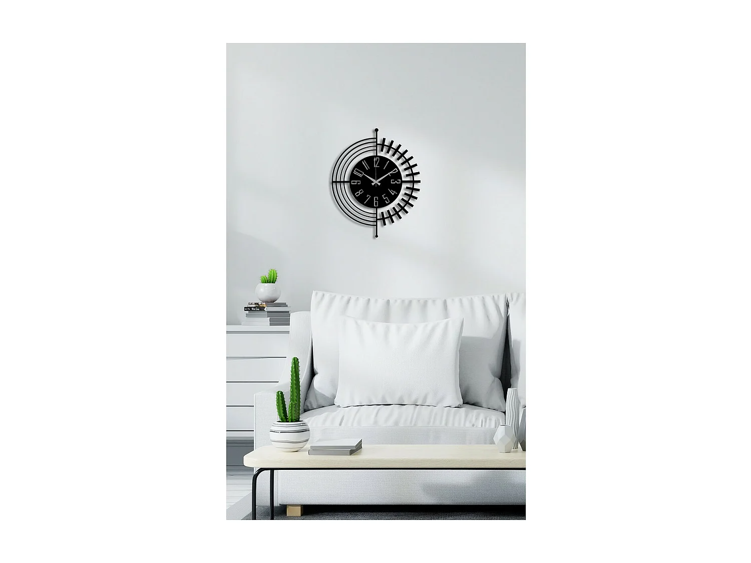 Relógio de Parede Números 41, Preto, 41x0,15x50 cm, EPIKASA