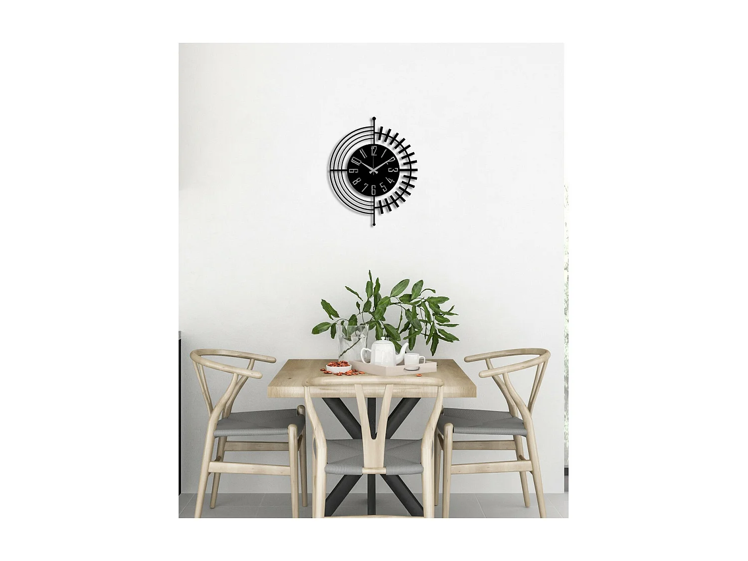 Relógio de Parede Números 41, Preto, 41x0,15x50 cm, EPIKASA