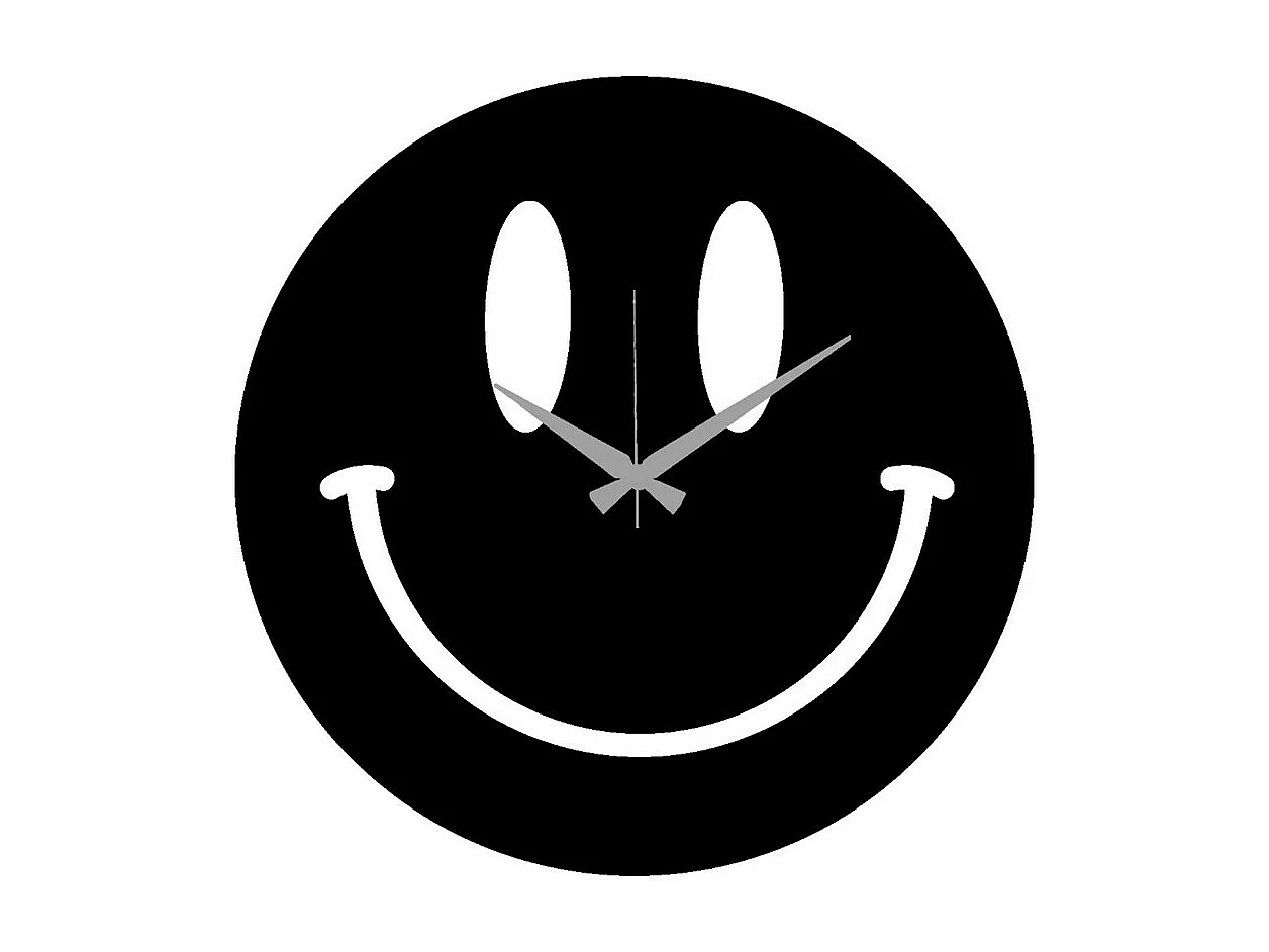 Horloge Murale Smile, Noir, 45x0,15x45 cm, EPIKASA