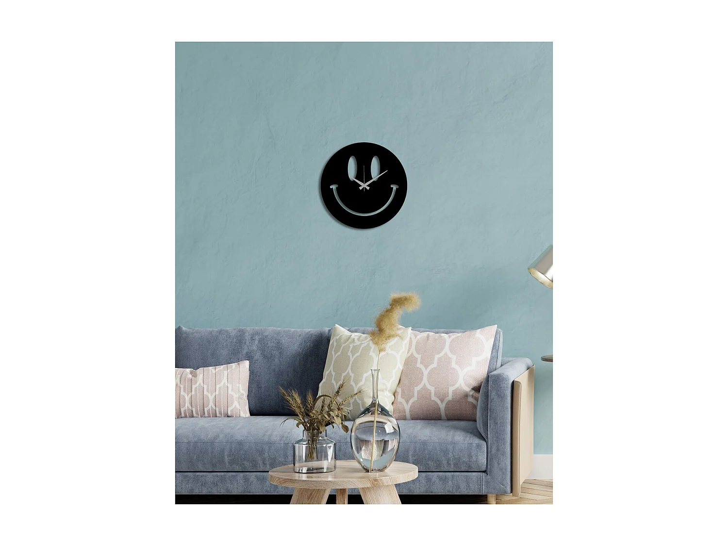 Horloge Murale Smile, Noir, 45x0,15x45 cm, EPIKASA