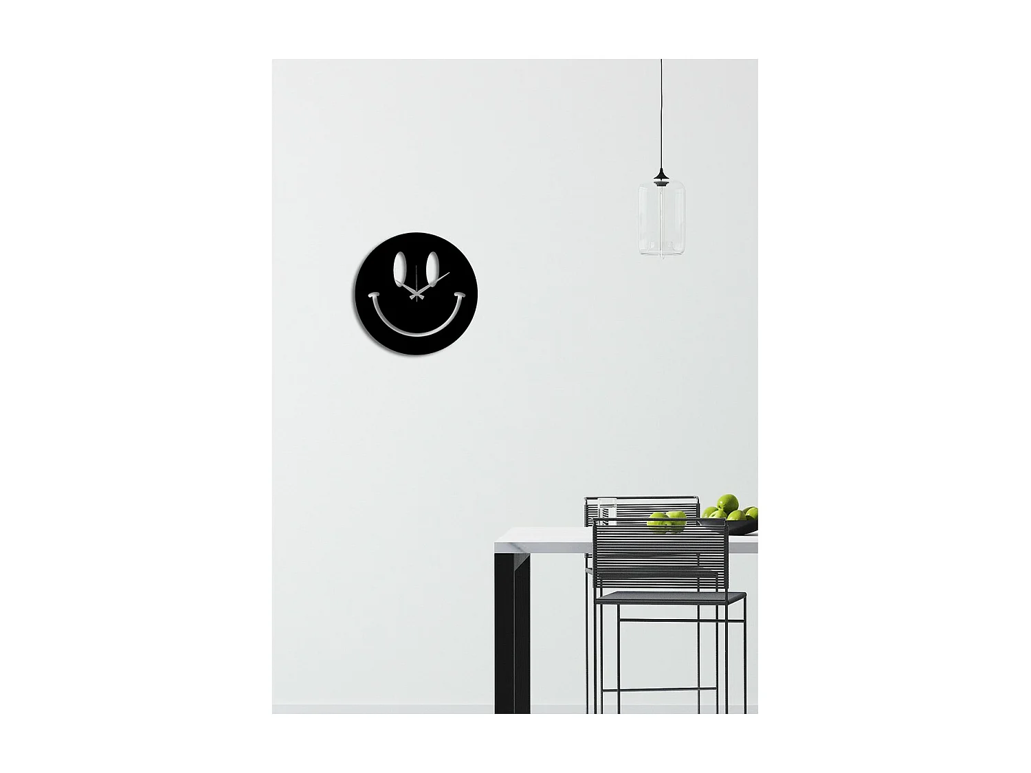 Horloge Murale Smile, Noir, 45x0,15x45 cm, EPIKASA