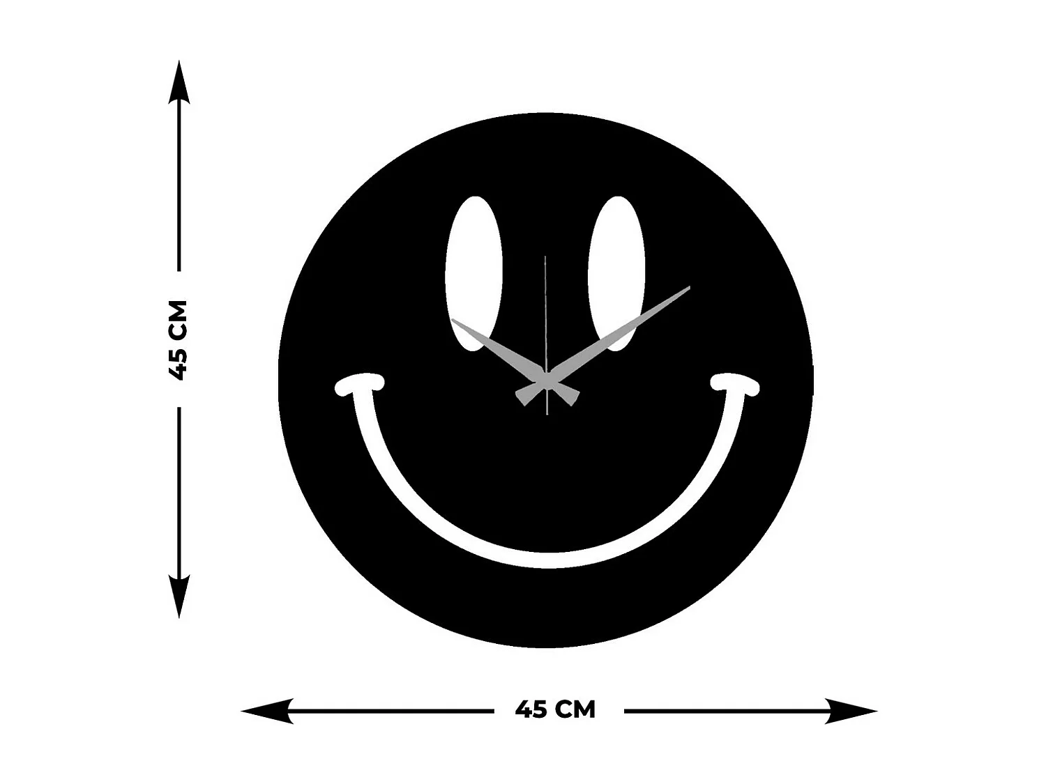 Horloge Murale Smile, Noir, 45x0,15x45 cm, EPIKASA