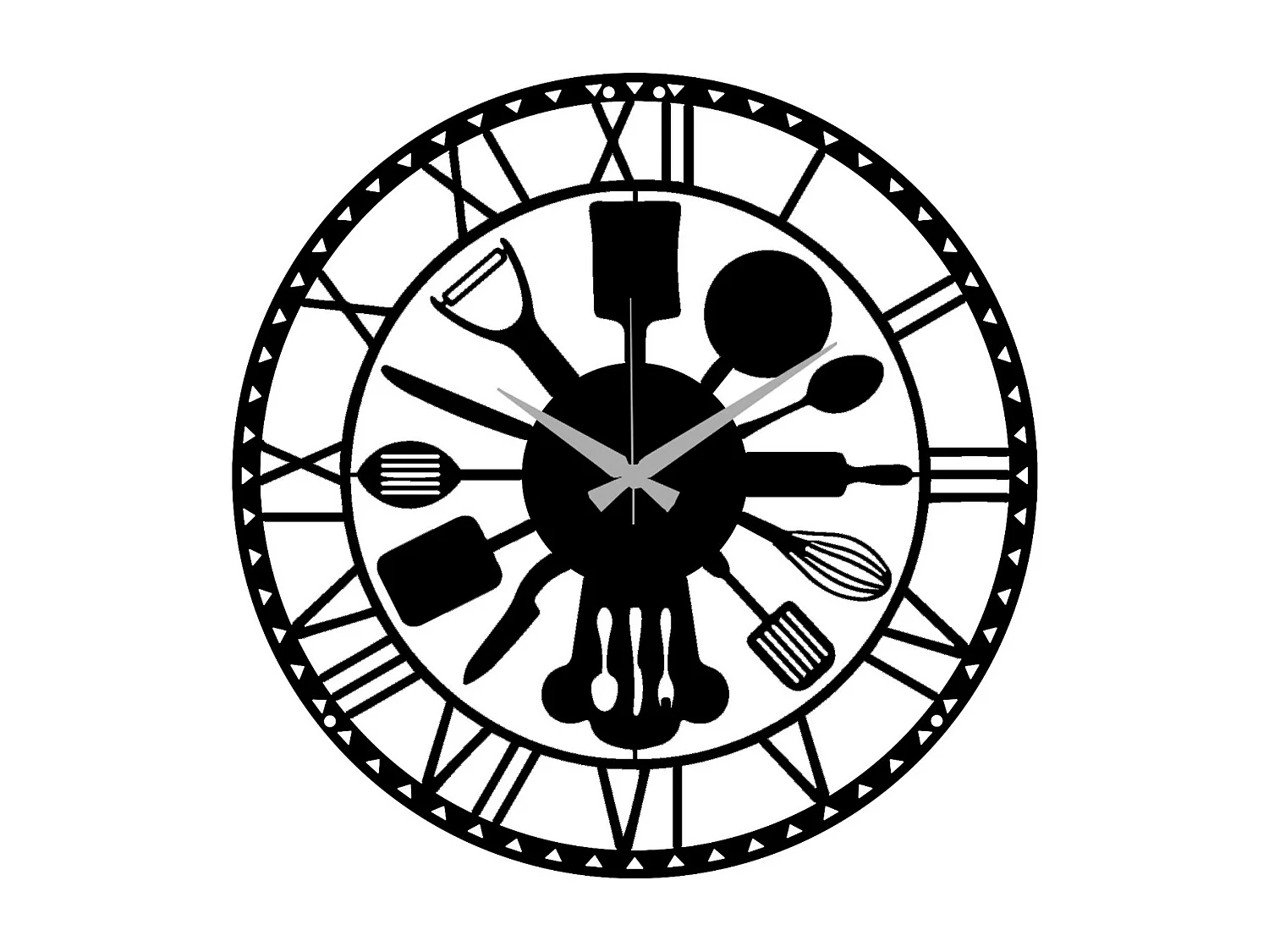 Wandklok Keuken, Zwart, 40x0,15x40 cm cm, EPIKASA