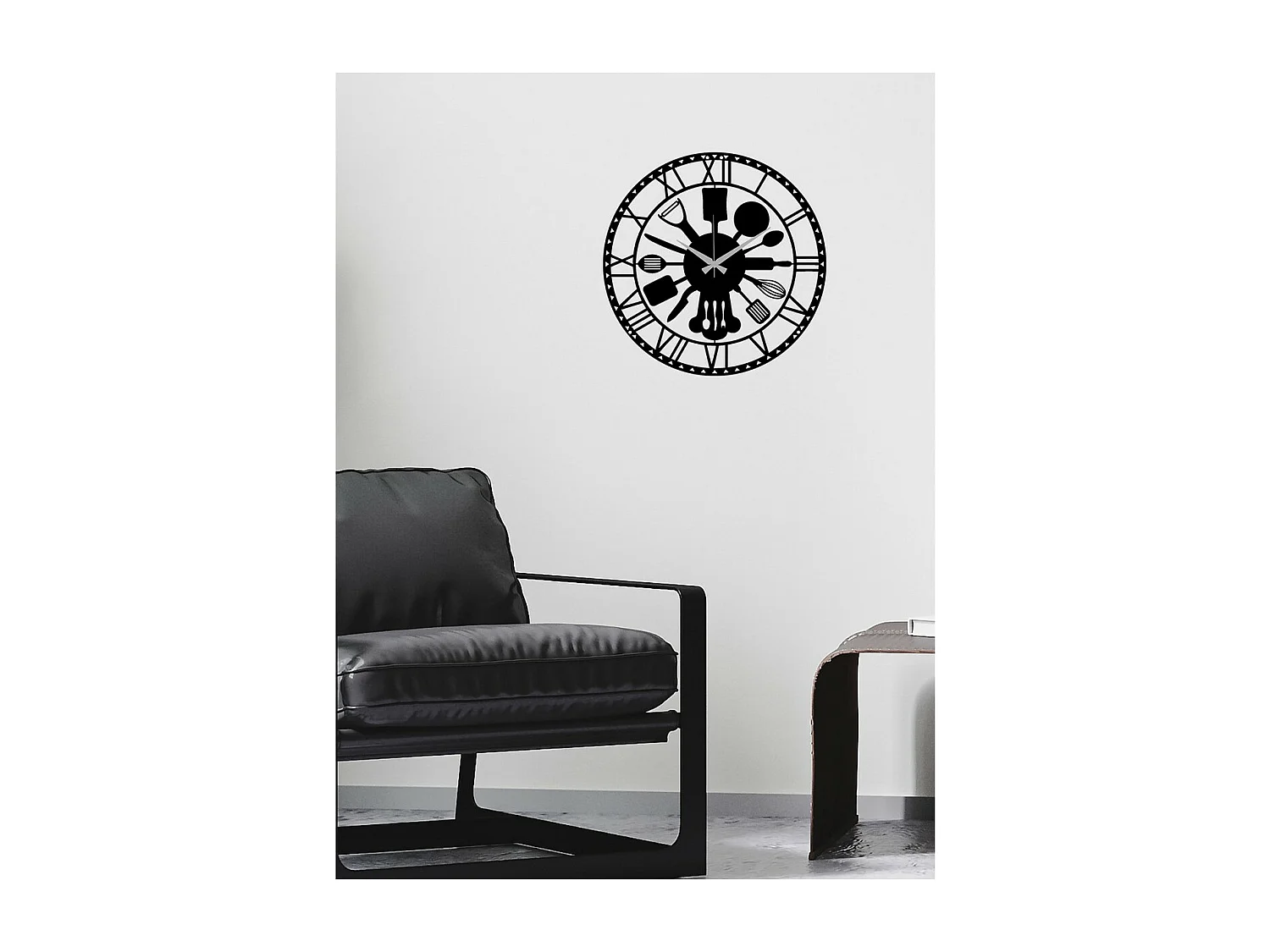 Wandklok Keuken, Zwart, 40x0,15x40 cm cm, EPIKASA