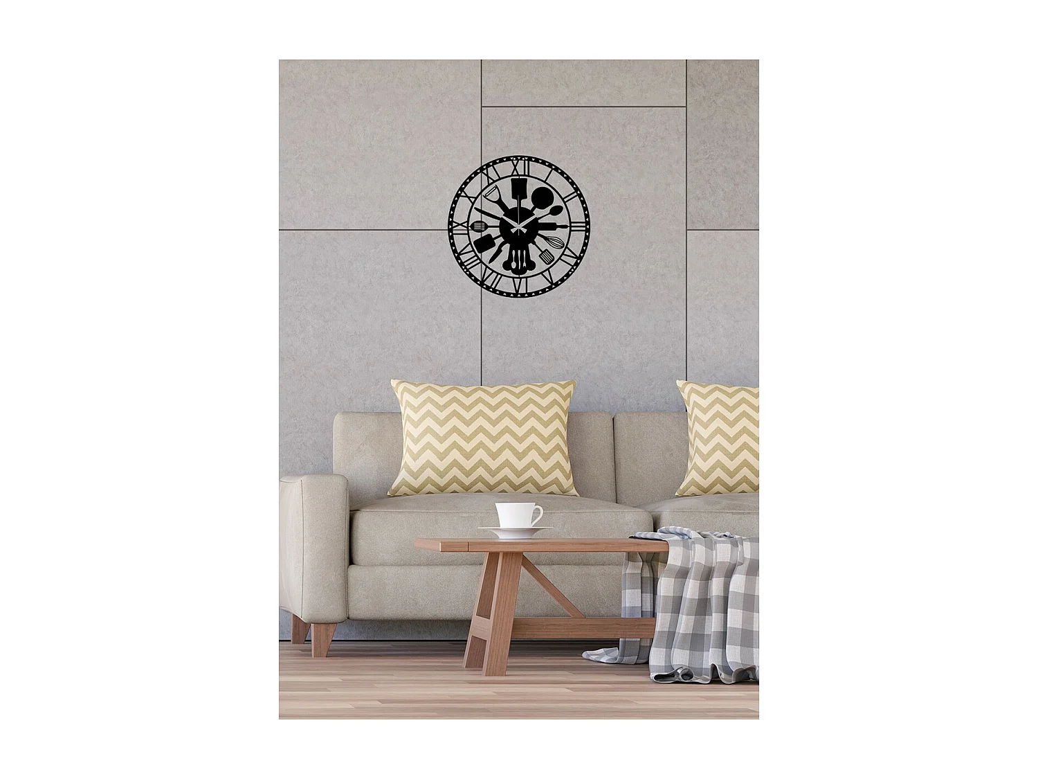 Wandklok Keuken, Zwart, 40x0,15x40 cm cm, EPIKASA