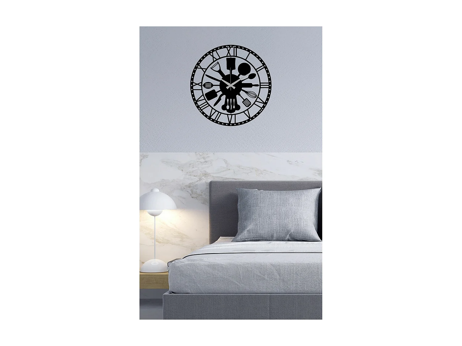 Wandklok Keuken, Zwart, 40x0,15x40 cm cm, EPIKASA