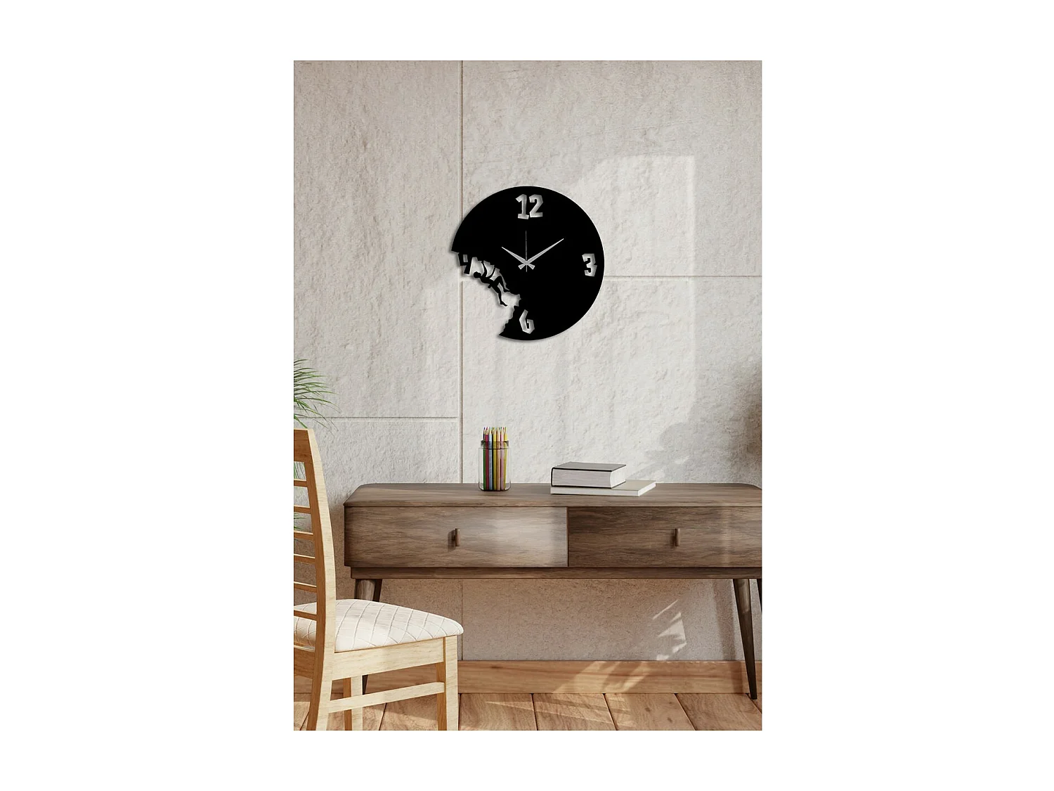 Relógio de Parede Alpinista, Preto, 40x0,15x40 cm cm, EPIKASA