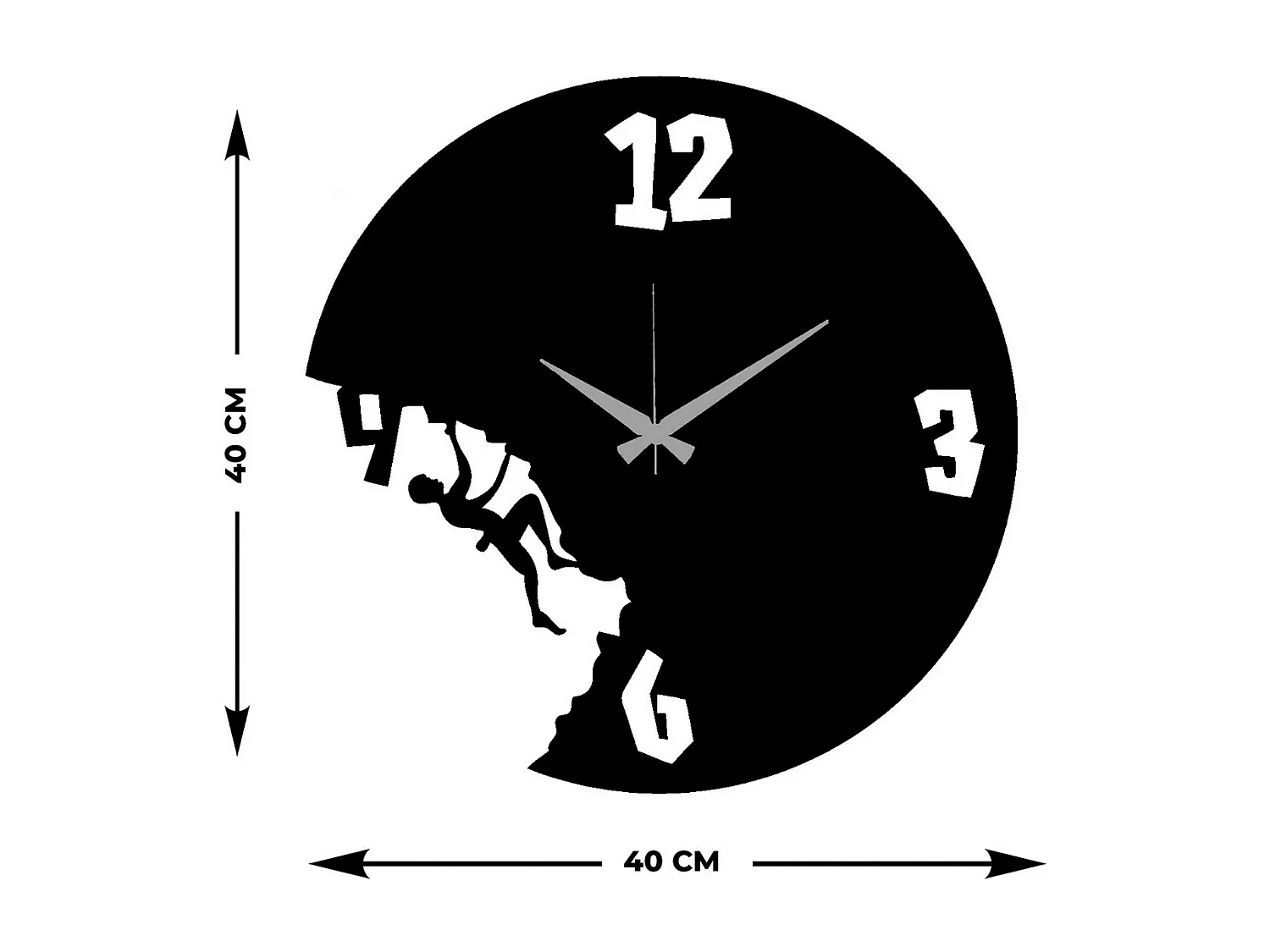 Relógio de Parede Alpinista, Preto, 40x0,15x40 cm cm, EPIKASA