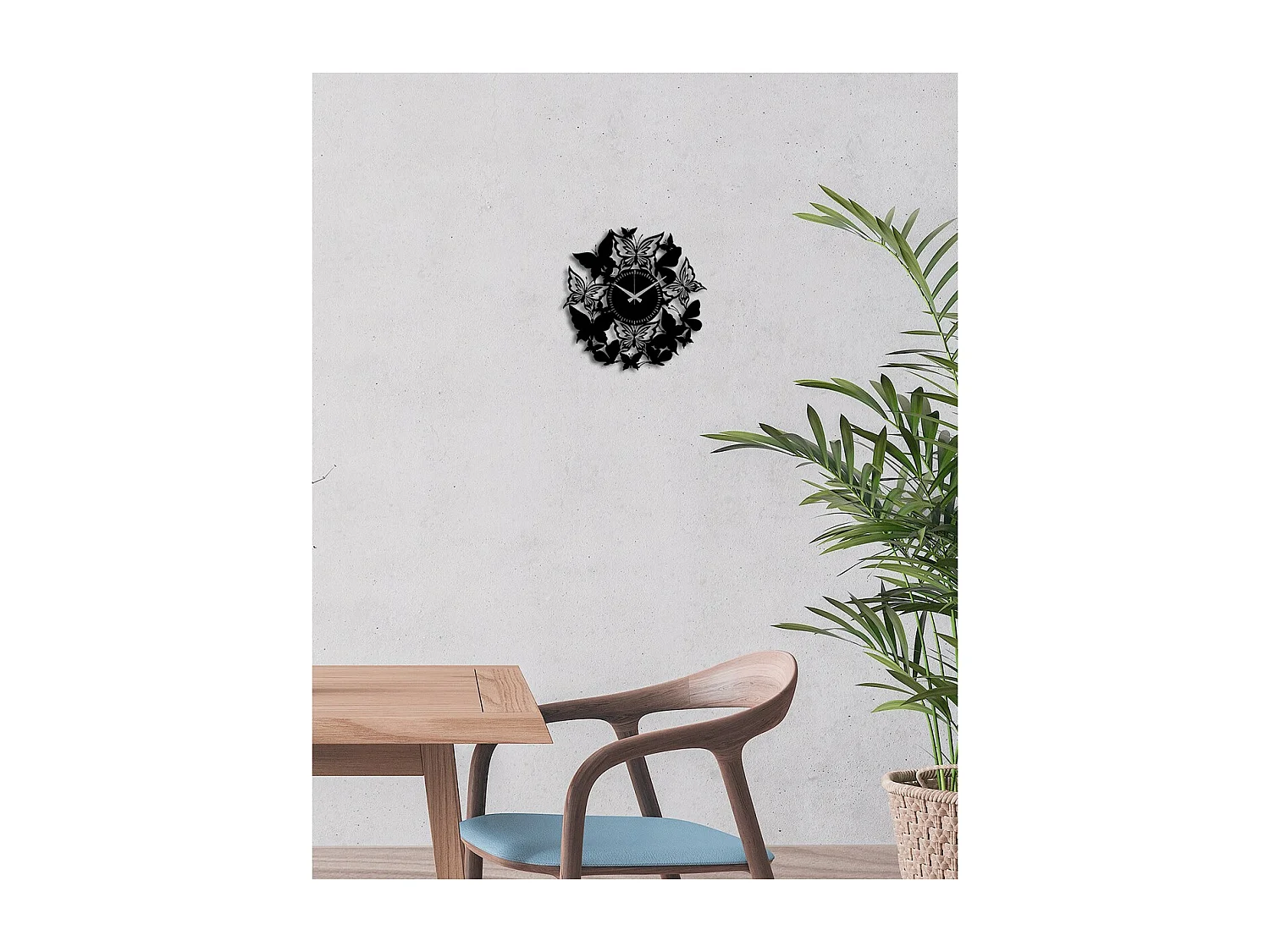 Zegar ścienny Motyle, Czarny, 50x0,15x50 cm, EPIKASA