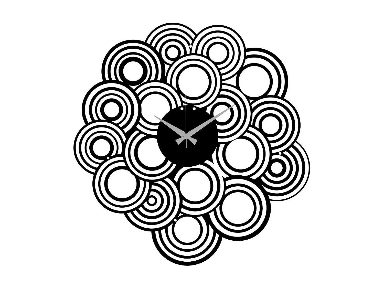 Reloj de Pared Llantas 6, Negro, 49x0,15x50 cm, EPIKASA