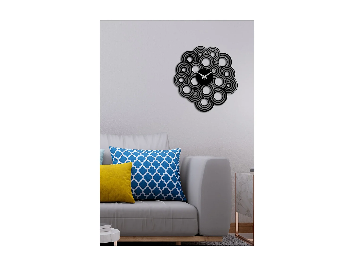 Reloj de Pared Llantas 6, Negro, 49x0,15x50 cm, EPIKASA