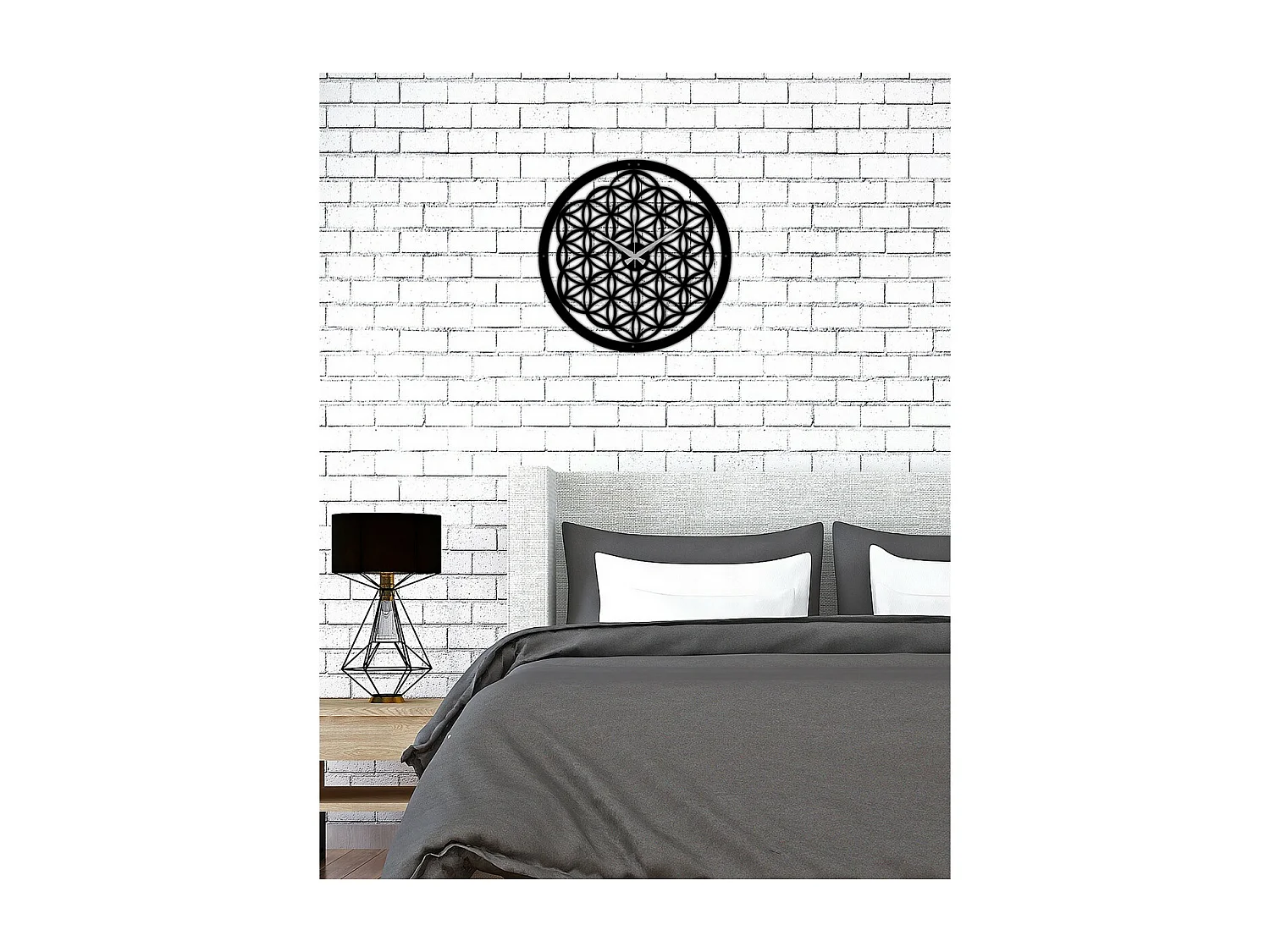 Wandklok Geometrisch 28, Zwart, 50x0,15x50 cm, EPIKASA