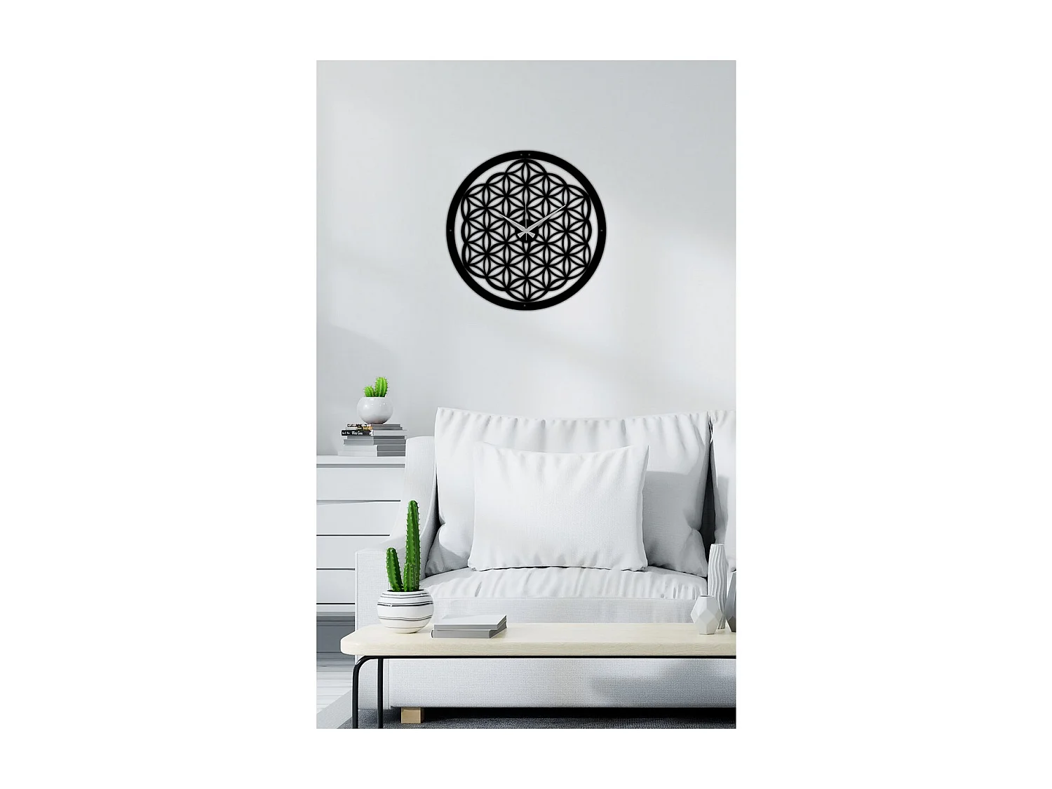 Wandklok Geometrisch 28, Zwart, 50x0,15x50 cm, EPIKASA