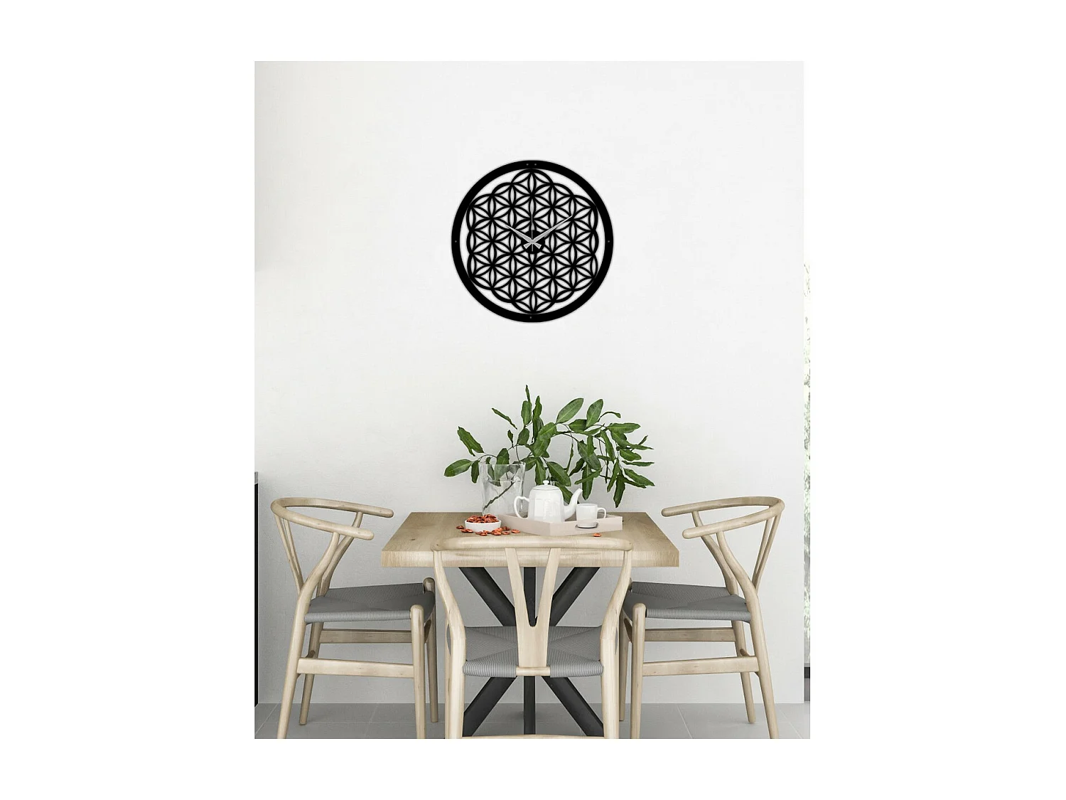 Wandklok Geometrisch 28, Zwart, 50x0,15x50 cm, EPIKASA