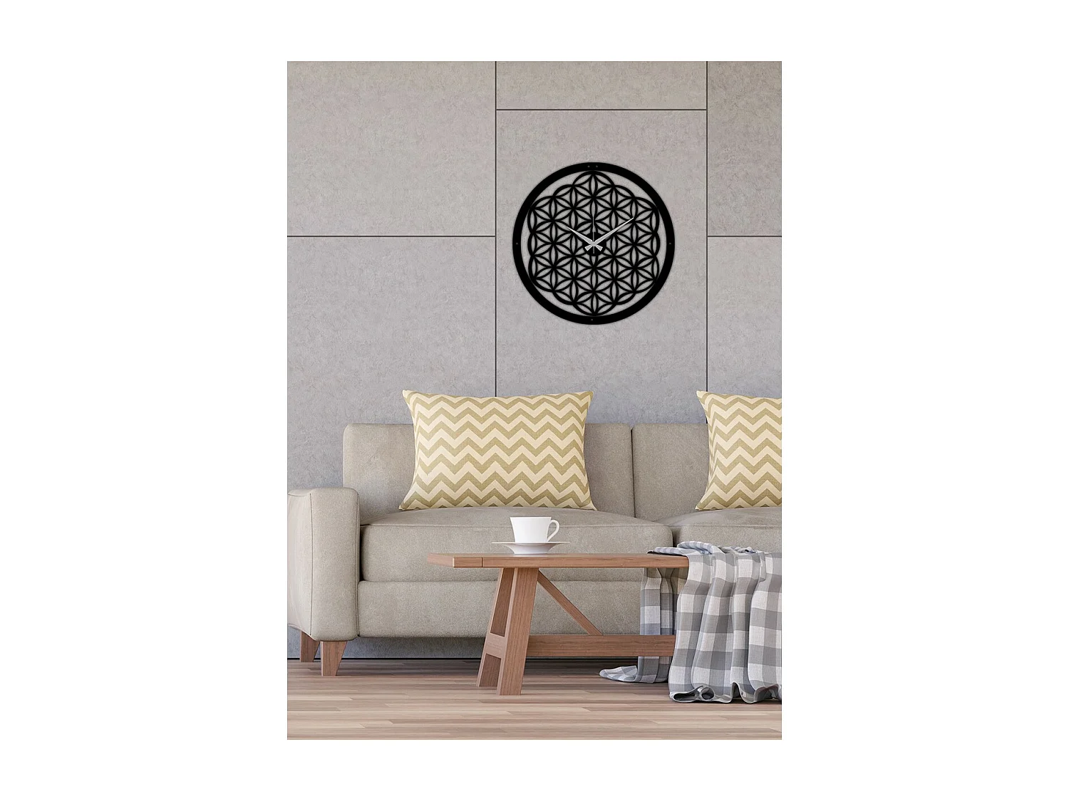 Wandklok Geometrisch 28, Zwart, 50x0,15x50 cm, EPIKASA