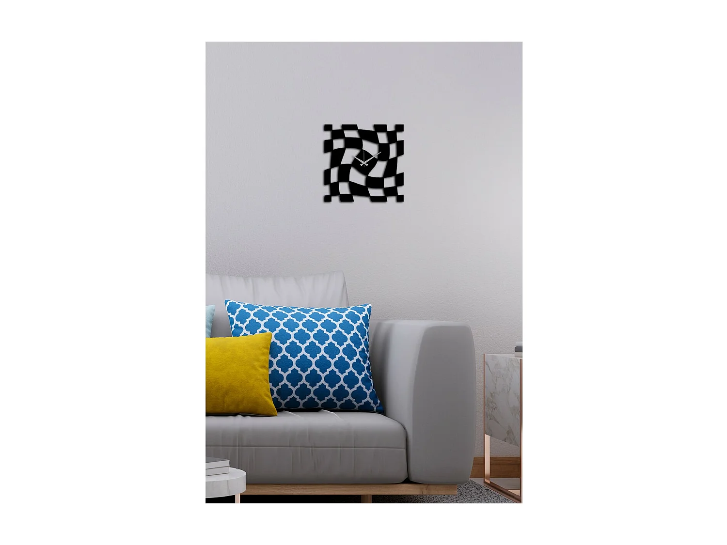 Horloge Murale Géométrique 61, Noir, 41x0,15x40 cm cm, EPIKASA