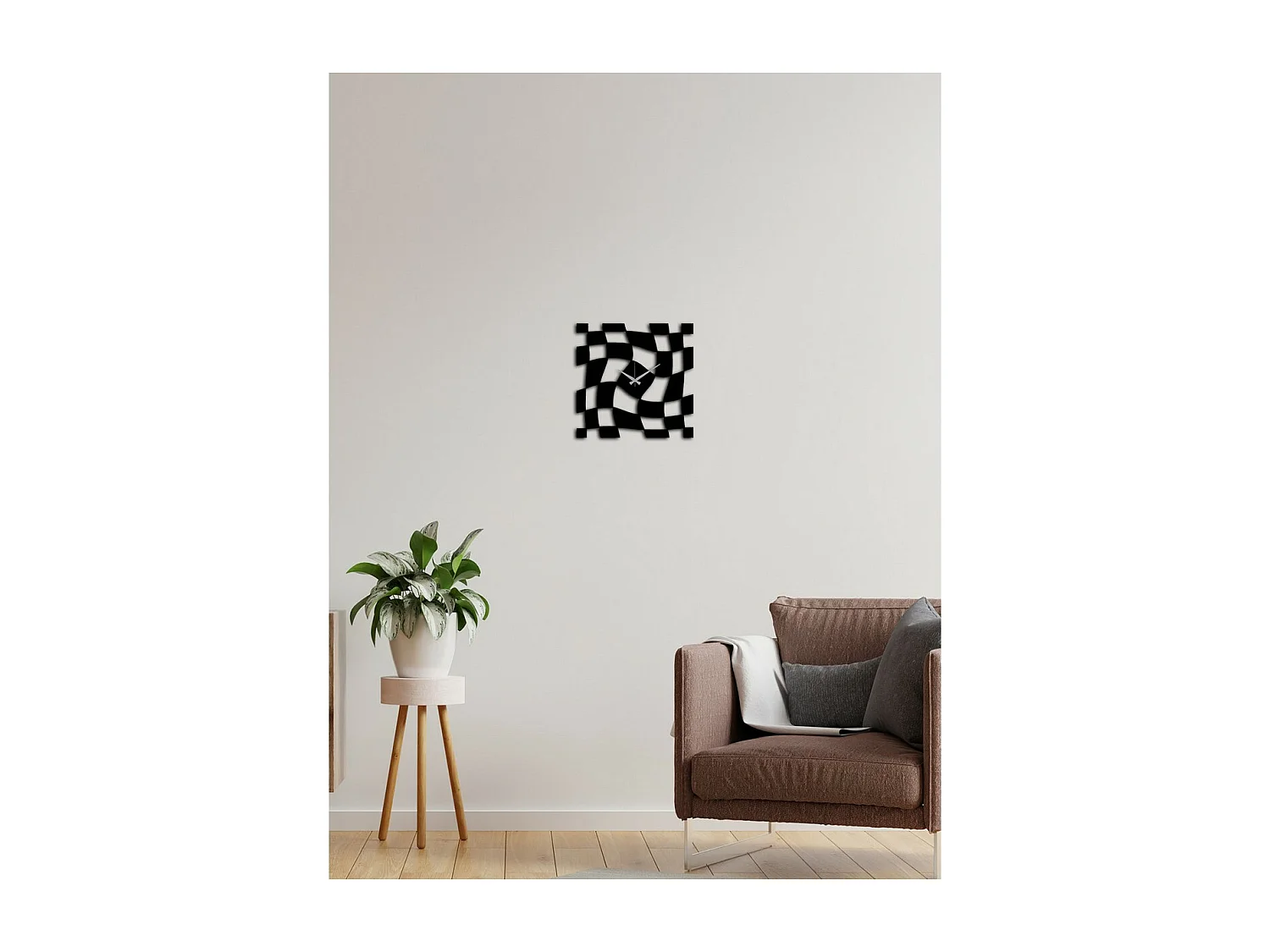 Horloge Murale Géométrique 61, Noir, 41x0,15x40 cm cm, EPIKASA