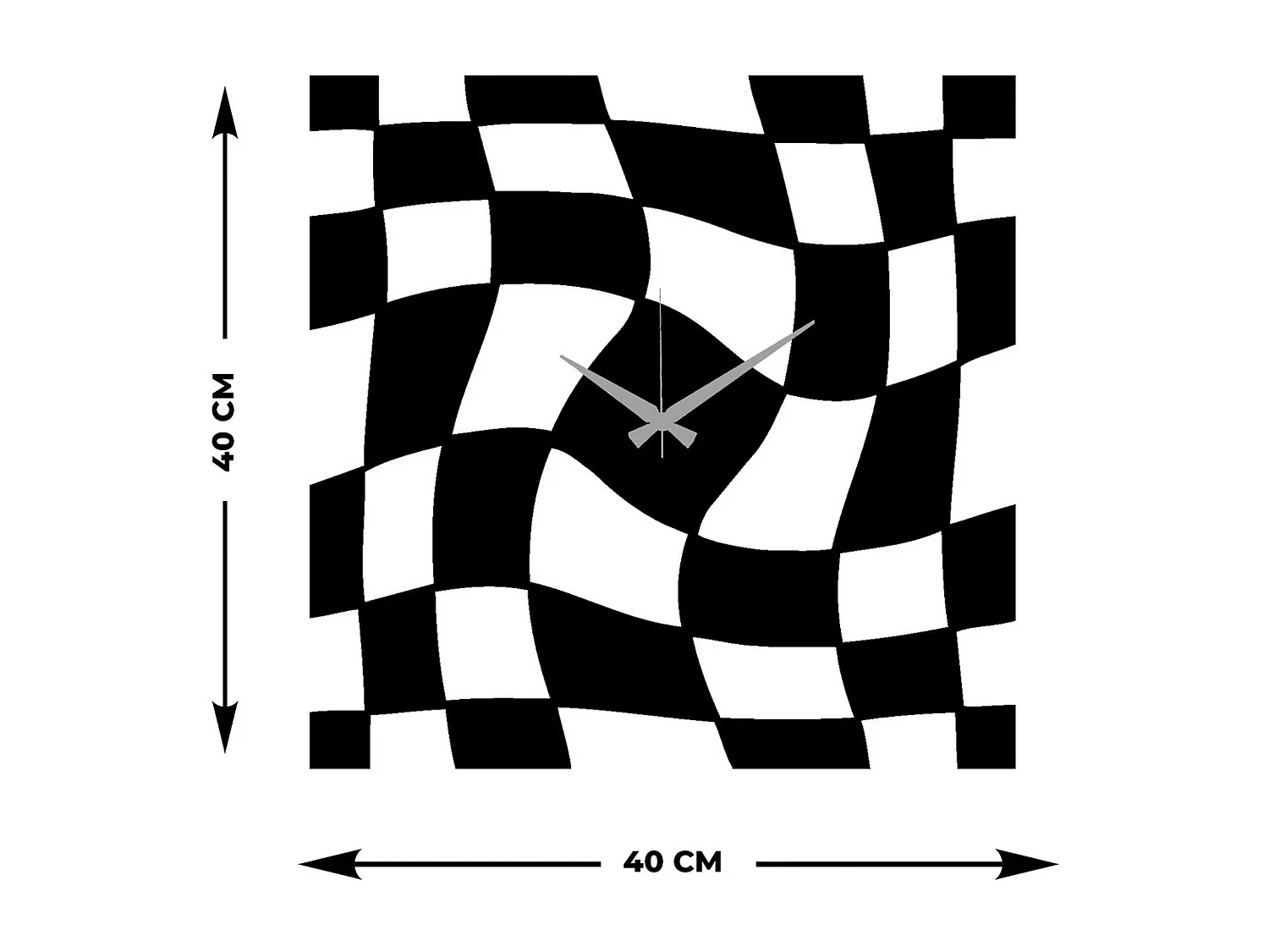 Horloge Murale Géométrique 61, Noir, 41x0,15x40 cm cm, EPIKASA