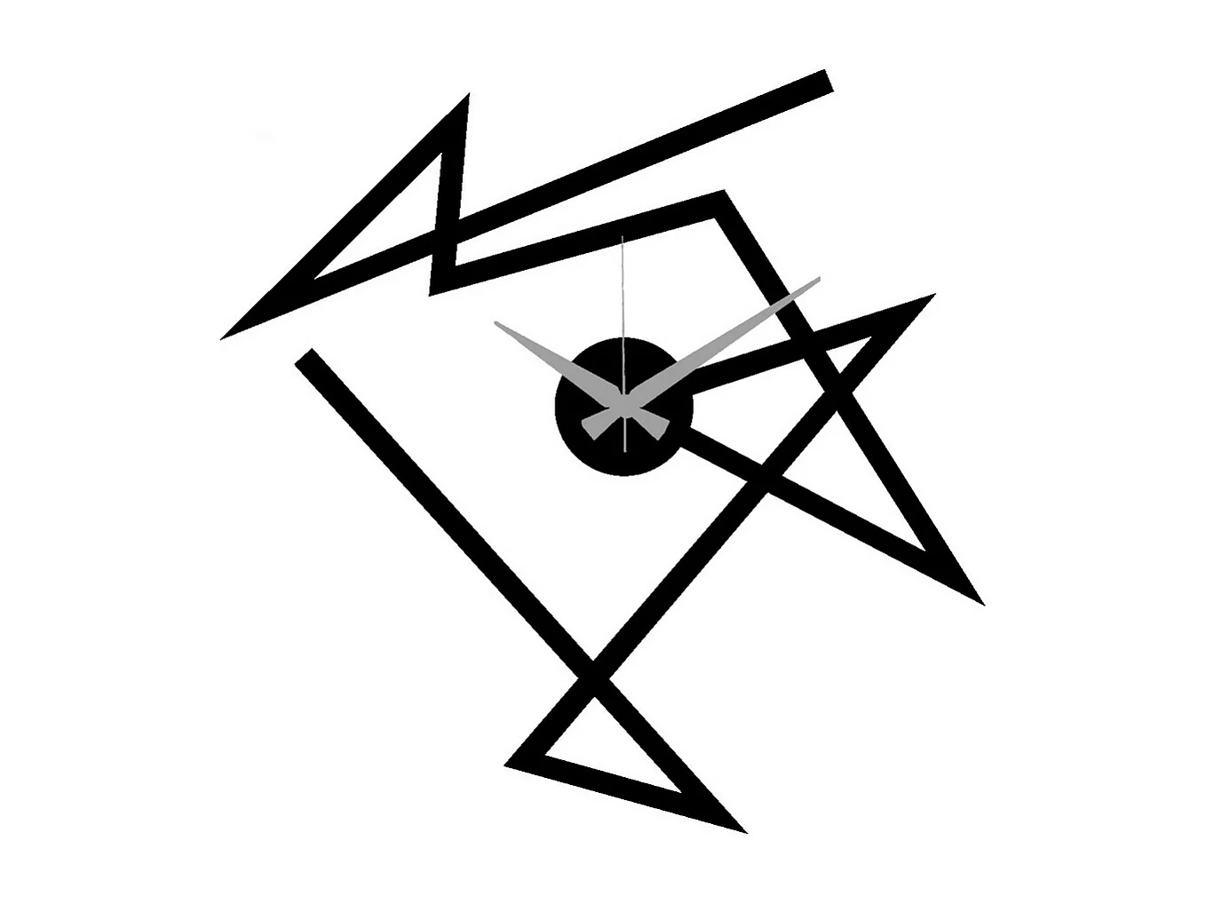 Zegar ścienny Geometryczny 52, Czarny, 40x0,15x40 cm cm, EPIKASA