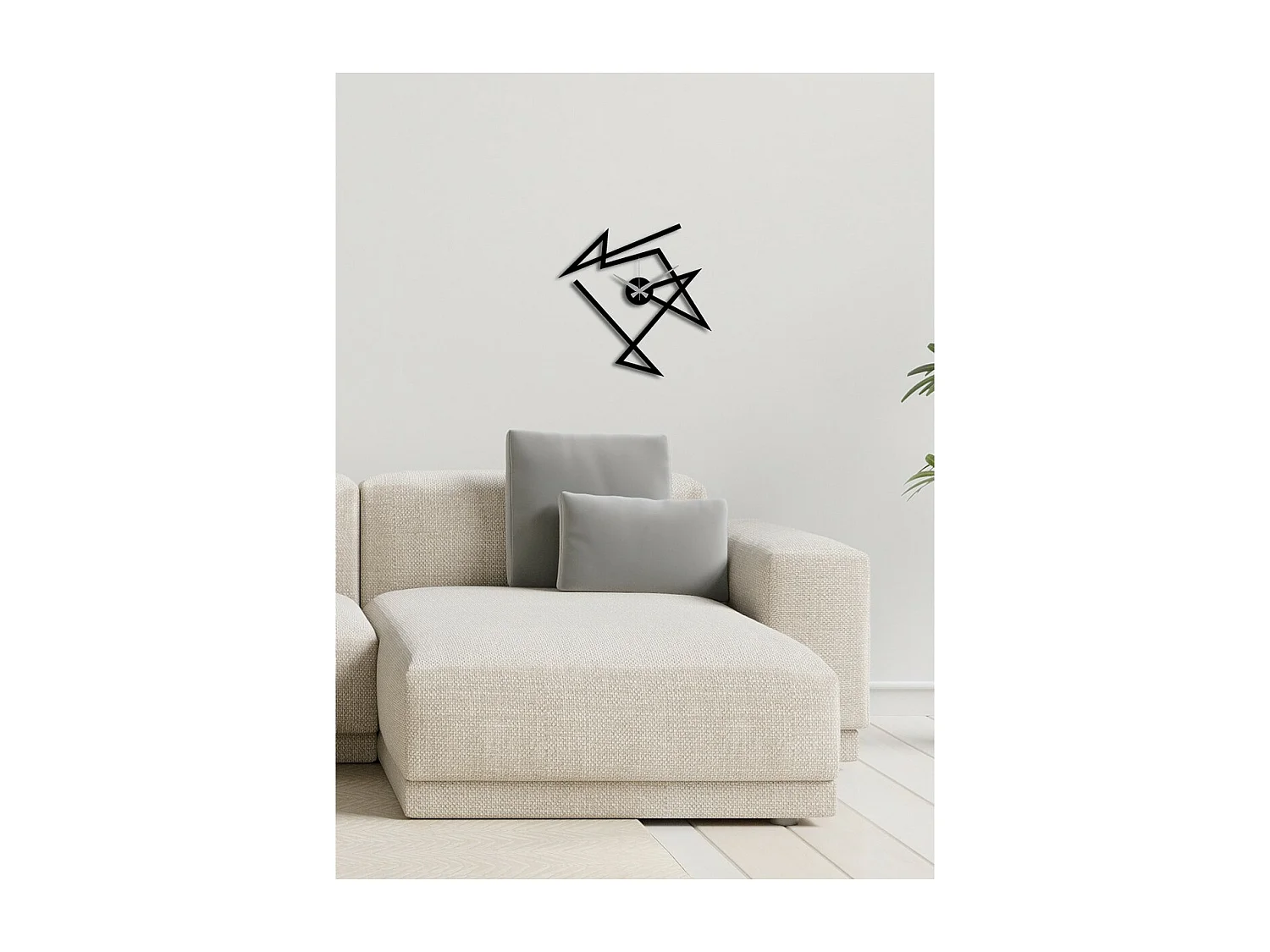 Zegar ścienny Geometryczny 52, Czarny, 40x0,15x40 cm cm, EPIKASA