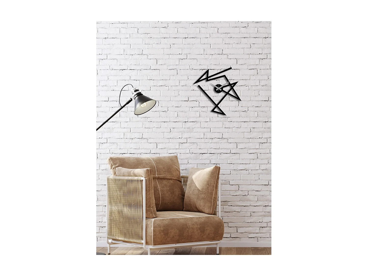 Zegar ścienny Geometryczny 52, Czarny, 40x0,15x40 cm cm, EPIKASA