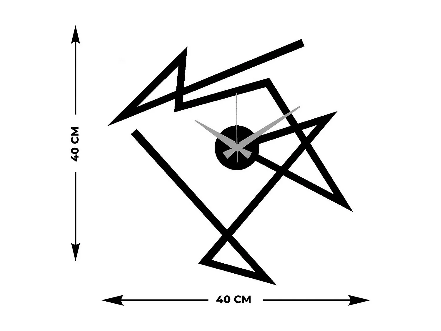 Zegar ścienny Geometryczny 52, Czarny, 40x0,15x40 cm cm, EPIKASA