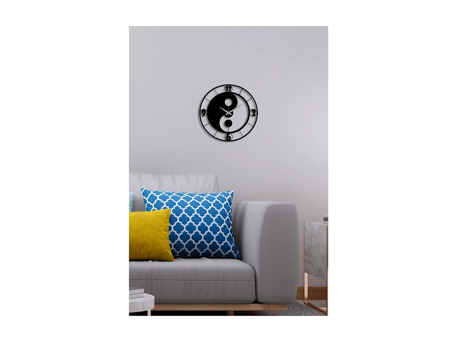 Relógio de Parede Ying Yang, Preto, 50x0,15x49 cm, EPIKASA