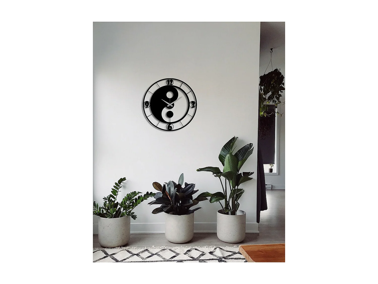 Relógio de Parede Ying Yang, Preto, 50x0,15x49 cm, EPIKASA