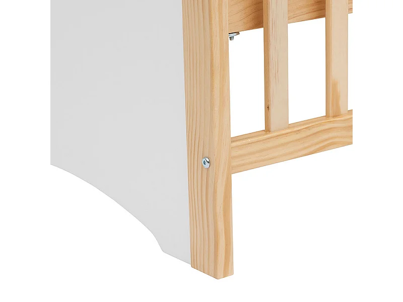 Lit Bébé "Kima" 60x120cm Blanc & Naturel