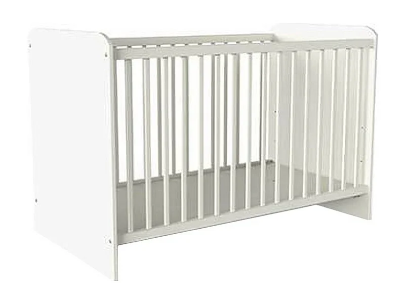 Lit à barreaux 60x120 cm avec sommier Reverso blanc